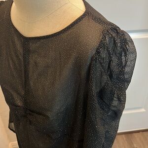 MNG by Mango Sheer Glitter Mini Dress Size 6
